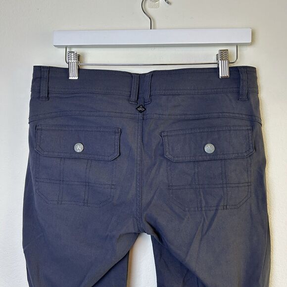 Prana Pants Womens 6 Gray Halle Nylon Outdoor Hiking Stretch Roll Up Gorpcore - Picture 9 of 15